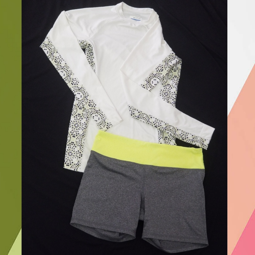 NWOT Fitness Shorts & Sun Protection Top